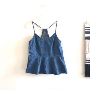 Zara Denim Peplum Tank